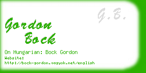 gordon bock business card